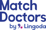 Match Doctors by Lingoda logo.