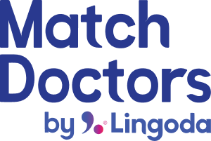 Match Doctors by Lingoda logo.